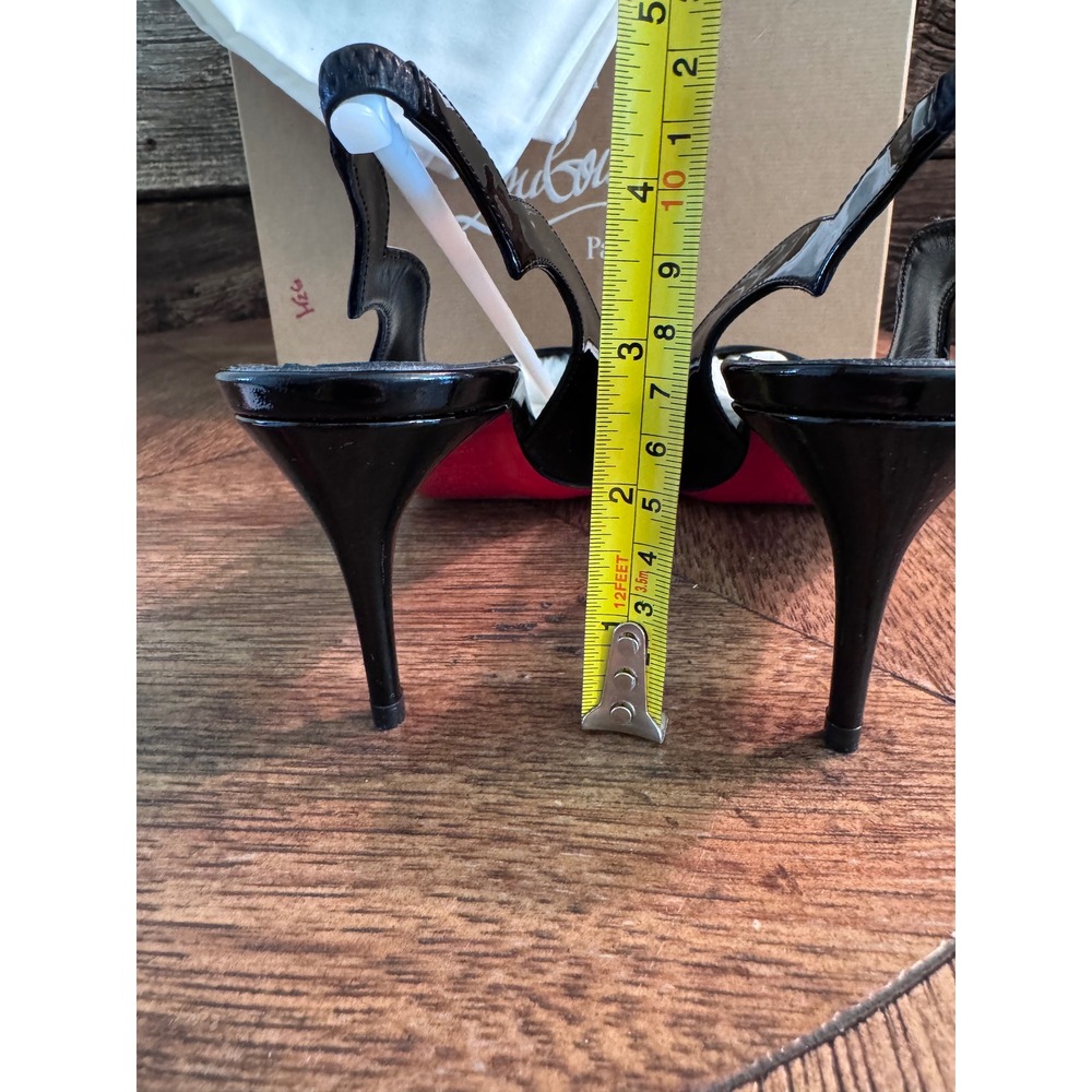 Christian Louboutin Hot Chick Sling 70 Black Patent Leather Pumps 36 us 6 NWB - Picture 11 of 12